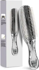 ヘアブラシ くし ウェットブラシ ブラシ ミニ ブロードライコームブローブラシ スタイリング ヘアケアブラシ くし 髪の毛 サラサラ 乾湿両用 ス抜け髪予防 絡まない 美髪 静電気防止ヘアブラシ 縮れを減らす サラツヤ 髪質改善 ギフトシルバー T1148