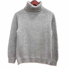 アバハウス ABAHOUSE FOR LANEROSSI ニット セーター タートルネック ケーブル 長袖 ウール 46 S グレー /YK