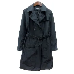 コムサデモード COMME CA DU MODE トレンチコート ダブル 総裏地 5 S 黒 ブラック /MN
