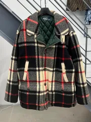 ポロラルフローレン 90s ウール チェック ハーフ コート