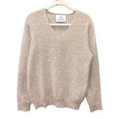B&Y ユナイテッドアローズ BEAUTY&YOUTH ビューティー&ユース ニット カットソー Vネック 長袖 ウール カシミヤ混 ベージュ /YK