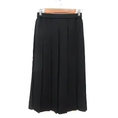 ユニクロ UNIQLO プリーツスカート ロング S 黒 ブラック /MS ●RY