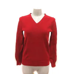 アパートバイローリーズ apart by lowrys ニット カットソー Vネック 長袖 M 赤 レッド /MS