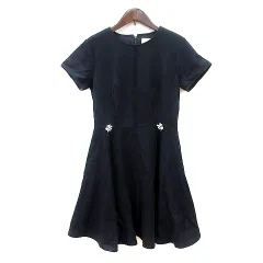 チェスティ Chesty ワンピース ミニ 半袖 ビジュー 0 XS 紺 ネイビー /MN
