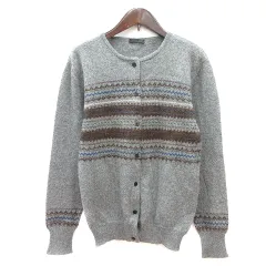 ケーティー キヨコ タカセ  K.T KIYOKO TAKASE カーディガン ニット 総柄 モヘヤ混 グレー /MN