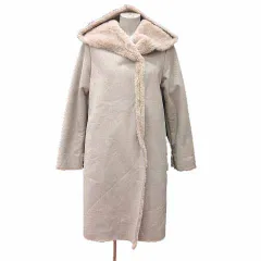 アースミュージック&エコロジー EARTH MUSIC & ECOLOGY フェイクムートンコート フード 裏ファー S ベージュ /YK