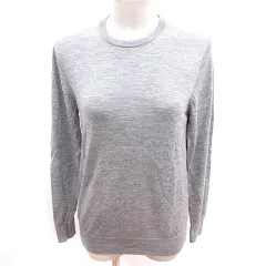 ユニクロ UNIQLO ニット カットソー Uネック 長袖 ウール M グレー /RT ●RY