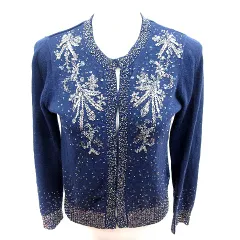 ジャーナルスタンダード JOURNAL STANDARD カーディガン ニット 長袖 アンゴラ混 カシミヤ混 紺 ネイビー /RT