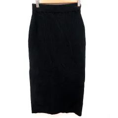 アズールバイマウジー AZUL by moussy スカート ニット タイト ロング S 黒 ブラック /RT