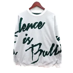 アズールバイマウジー AZUL by moussy ニット セーター 総柄 長袖 F 白 ホワイト 緑 グリーン /MN