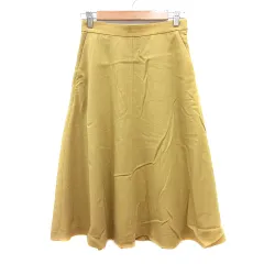 ガリャルダガランテ GALLARDAGALANTE NAVY フレアスカート ミモレ ロング ウール 1 S 黄色 イエロー /MN ■MO