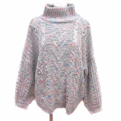 サマンサモスモス SM2 blue ニット セーター ハイネック 長袖 フリー グレー /YK