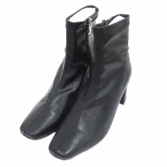 ヴィヴィアン VIVIAN ブーツ スクエアトゥ 合成皮革 レザー L 黒 ブラック /YK