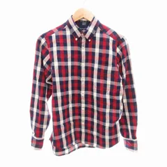 インターナショナルギャラリービームス INTERNATIONAL GALLERY BEAMS CUSTOM SLIM ボタンダウン BDシャツ チェック柄 長袖 S 赤 紺 レッド ネイビー /HO● 0104 ■GY01