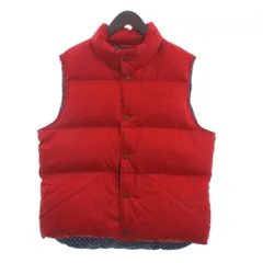 エルエルビーン L.L.BEAN ダウンベスト 刺繍ロゴ 裏地総柄 赤 レッド ML ■FFのサムネイル