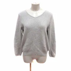 インディヴィ INDIVI ニット セーター 長袖 38 M グレー /YK