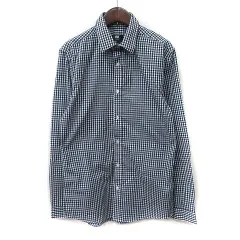 エイチ&エム H&M シャツ ギンガムチェック 長袖 EUR S M 黒 ブラック /YI