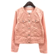 ナチュラルビューティー NATURAL BEAUTY ノーカラージャケット 40 L ピンクベージュ /MN