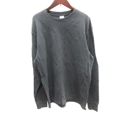 ザラ ZARA カットソー Tシャツ ロンT クルーネック 長袖 M チャコールグレー /AU