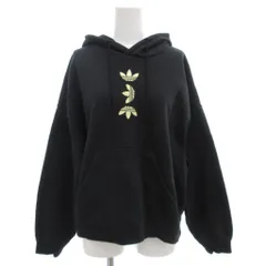 アディダスオリジナルス adidas originals ラージロゴフーディー LRG LOGO HOODIE プルオーバーパーカー スウェット 裏起毛 L 黒 ブラック FS7222 /GV