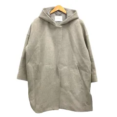 アーバンリサーチ ドアーズ URBAN RESEARCH DOORS コート ワイドコート DR62-27M010 フード ウール混 ミドル丈 無地 One グレー