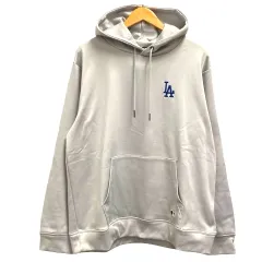MLB パーカー フーディー プルオーバー ワンポイント ロゴ 刺繍 LL グレー