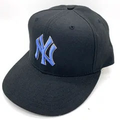 90's New Era ニューエラ 59FIFTY MLB ニューヨーク・ヤンキース ウールベースボールキャップ ブラック ライトブルー USA製 Size 7 1/8 (56.8cm)
