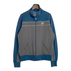 80's NIKE ナイキ トラックジャケット ジャージ素材 ブルー グレー 紺タグ Size XL