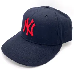90's New Era ニューエラ 59FIFTY MLB ニューヨーク・ヤンキース ウールベースボールキャップ ネイビー 赤刺繡 USA製 Size 7 1/4(57.7cm)