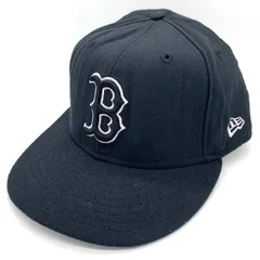 90's New Era ニューエラ 59FIFTY MLB ボストン・レッドソックス ウールベースボールキャップ ブラック USA製 Size 7 3/8 (58.7cm)