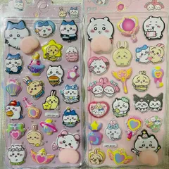 ちいかわ風　キャラクターモチーフ　おしりシール　ぷくぷく　3D　立体　2点セット②