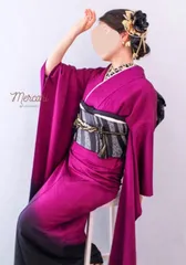 シンプル　紫×黒　振袖　成人式　フルセット　正絹