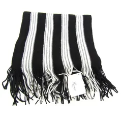 ハリス マフラー ストール 未使用 ストライプ柄 ブランド メンズ ブラック Harriss