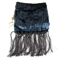 トプカピ マフラー ストール 未使用 ベロア シルク混 日本製 ブランド レディース ブルー TOPKAPI