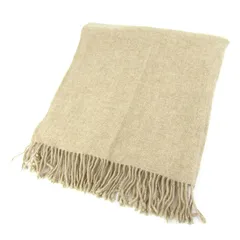 京都西川 ひざ掛け ストール カシミヤ 無地 ブランド メンズ レディース ベージュ Nishikawa 【中古】