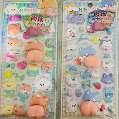 おしりシール　ぷにぷに　3D　立体　可愛いキャラクター風　動物ステッカー