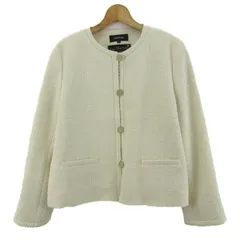 アンタイトル ノーカラージャケット アウター ツイード リネン混 Jules Tournier 日本製 レディース 2サイズ ホワイト UNTITLED 【中古】