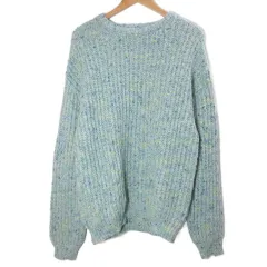 ナノユニバース nano universe ファンシーネッププルオーバー セーター ニット 長袖 厚手 ウール混 ローゲージ クルーネック L グレー /X