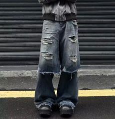 値下依頼可XU DOG RICH/Black Waxed Denim Pants - メルカリ
