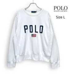M2587/ 近年タグ 人気デザイン POLO RALPH LAUREN ポロ ラルフローレン 星条旗 スウェット トレーナー レディース ホワイト L