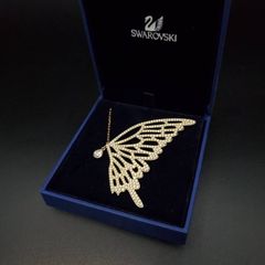 希少】ケイトスペード ネックレス スワン 白鳥 鶴 ラインストーン 