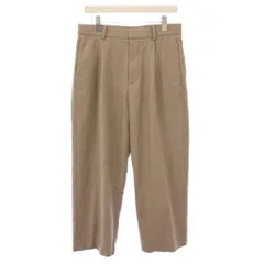 【中古】エイトン メリノカレッジフランネルワイドパンツ スラックス ジップフライ タック ウール 4 ベージュ エイトン ATON MERINO COLLEGE FLANNEL WIDE PANTS メリノカレッジ