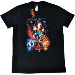 ストレンジャーシングス　Ｔシャツ　S 実寸Lくらい　黒　シーズン4　新品