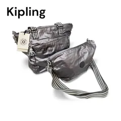 【新品・未使用品・2点セット】Kipling キプリング チャーム付き 2way ショルダーバックトートバッグ 2点セット メタリックシルバー系