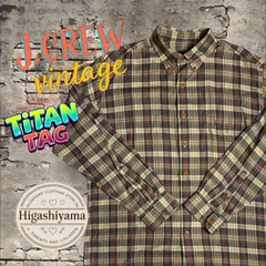 【90s/旧タグ】J.CREW チェック柄 長袖 ボタンダウンシャツ M 古着