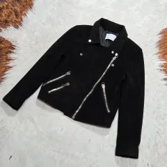 ヴィンテージ スウェード ブラック ライダース ジャケット