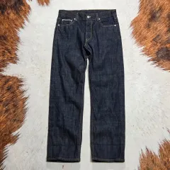 ヴィンテージ 生デニム セルビッジ ストレート デニム パンツ