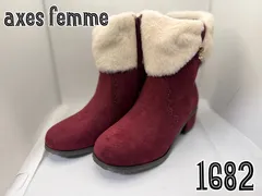 femme kids リボンファー スエードショートブーツ L  20cm ワイン レッド 新品 未使用 キッズ 女の子 子供用 秋冬 防寒 あったか ふわふわ ファー 可愛い 歩きやすい ブーツ おしゃれ フェミニン