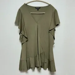 バナナリパブリック カーキ色 フリル ブラウス