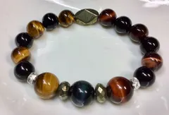 金運マルチタイガーアイのブレスレット 16cm新品 (男女兼用　サイズ調整可能）